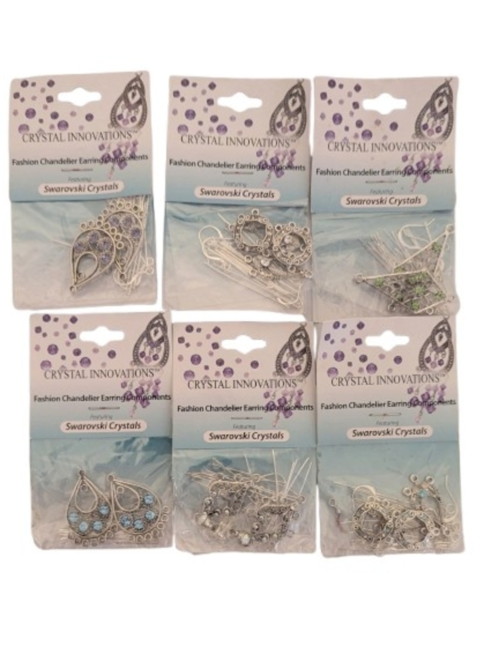 6 Women’s Crystal Innovations Earring Kits with Multi-Colored Swarovski Crystals